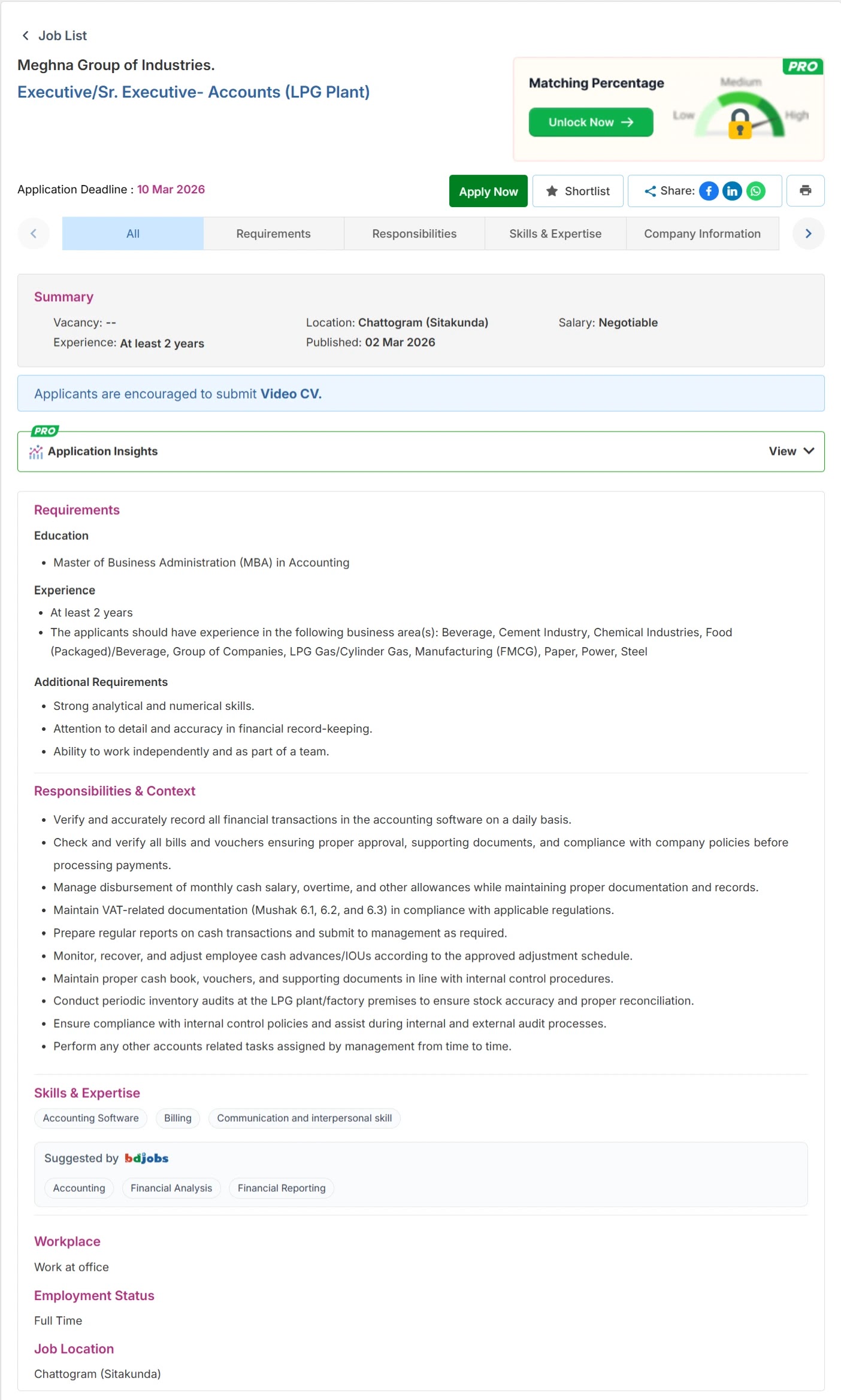 Meghna Group job circular 2026 - Circular 1