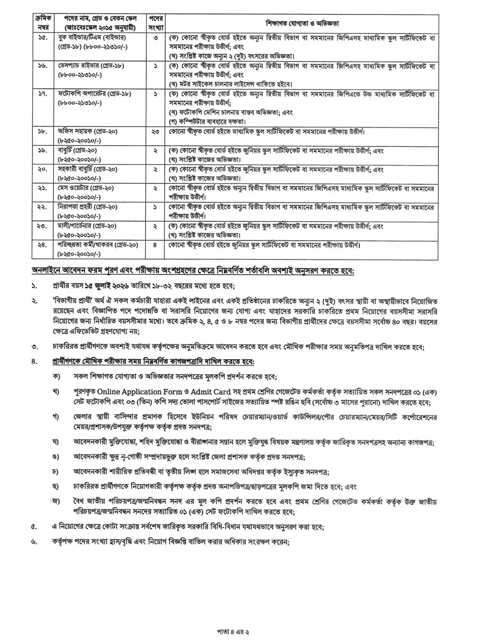 প্রতিরক্ষা মন্ত্রণালয় নিয়োগ বিজ্ঞপ্তি - Circular 2