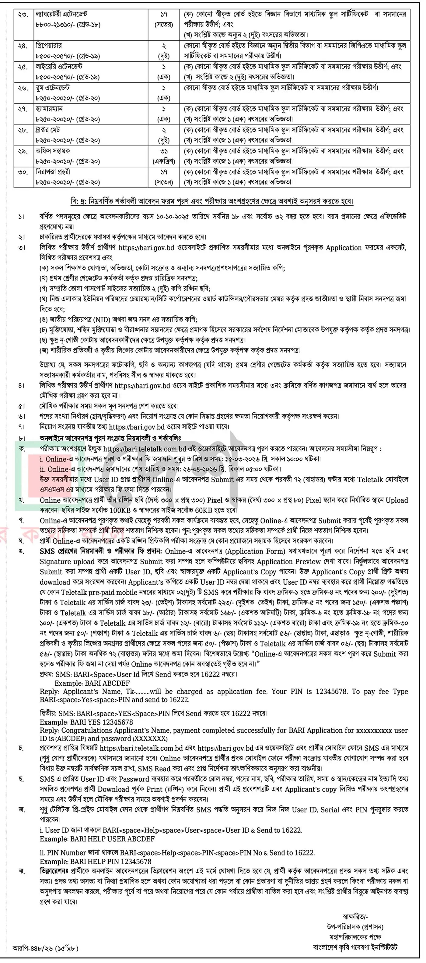 বাংলাদেশ কৃষি গবেষণা ইনস্টিটিউট নিয়োগ বিজ্ঞপ্তি - Circular 2