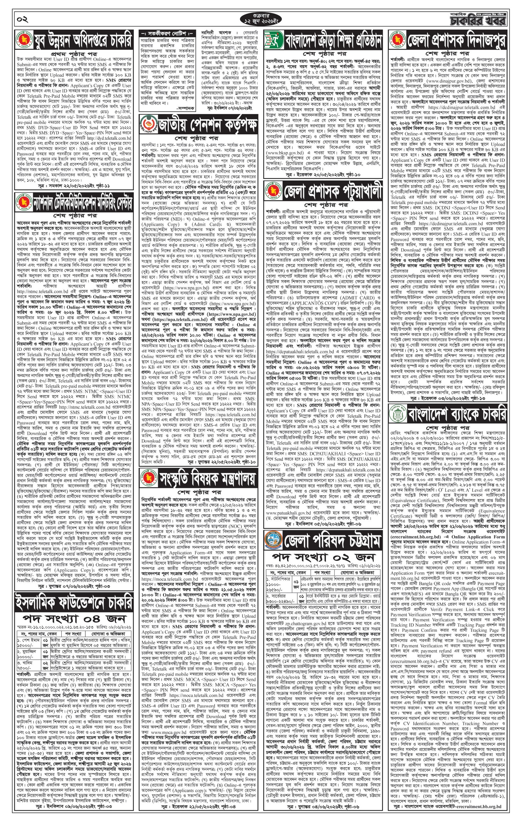 সাপ্তাহিক চাকরির ডাক পত্রিকা ১২ জুন - Circular 2