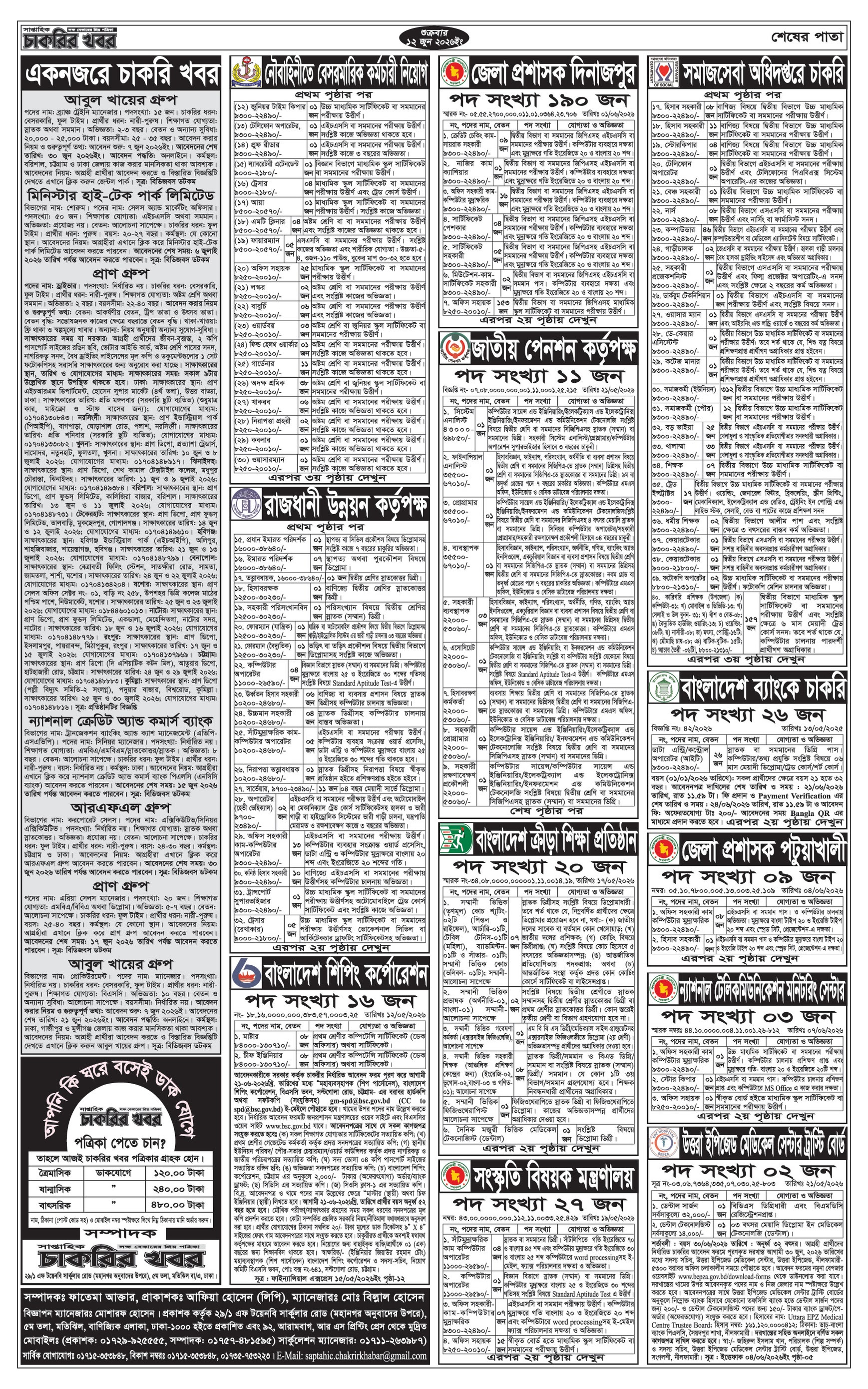 সাপ্তাহিক চাকরির বিজ্ঞাপন পত্রিকা ১২ জুন - Circular 4